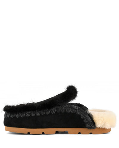 Mou Winter bio fur trim negro