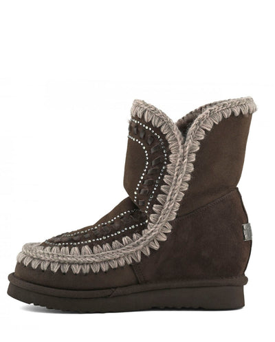 MOU Eskimo Eskimo inner wedge short stras marrón pimienta