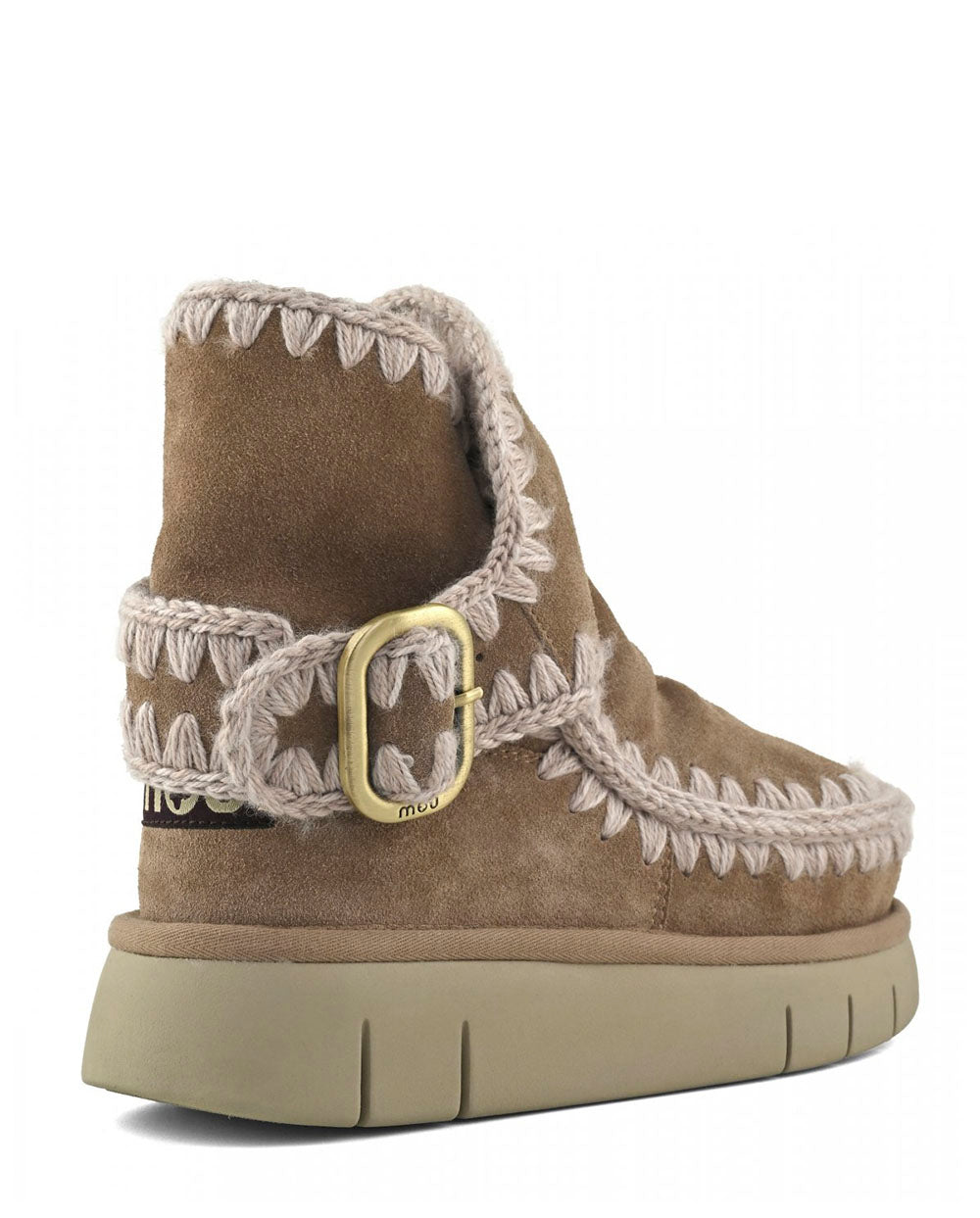 MOU Eskimo Bounce boot buckle strap pink brown