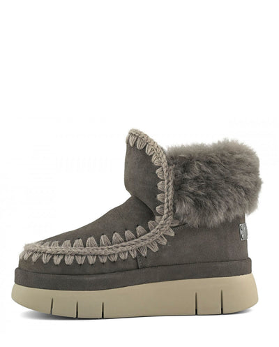 MOU Eskimo Bounce welt boot furry collar gris charcoal
