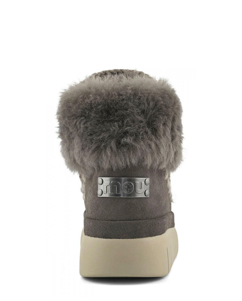 MOU Eskimo Bounce welt boot furry collar gris charcoal