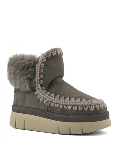 MOU Eskimo Bounce welt boot furry collar gris charcoal