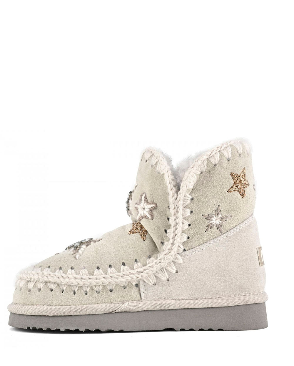 MOU Eskimo 18 gris estrellas lana y pedrería silver birch