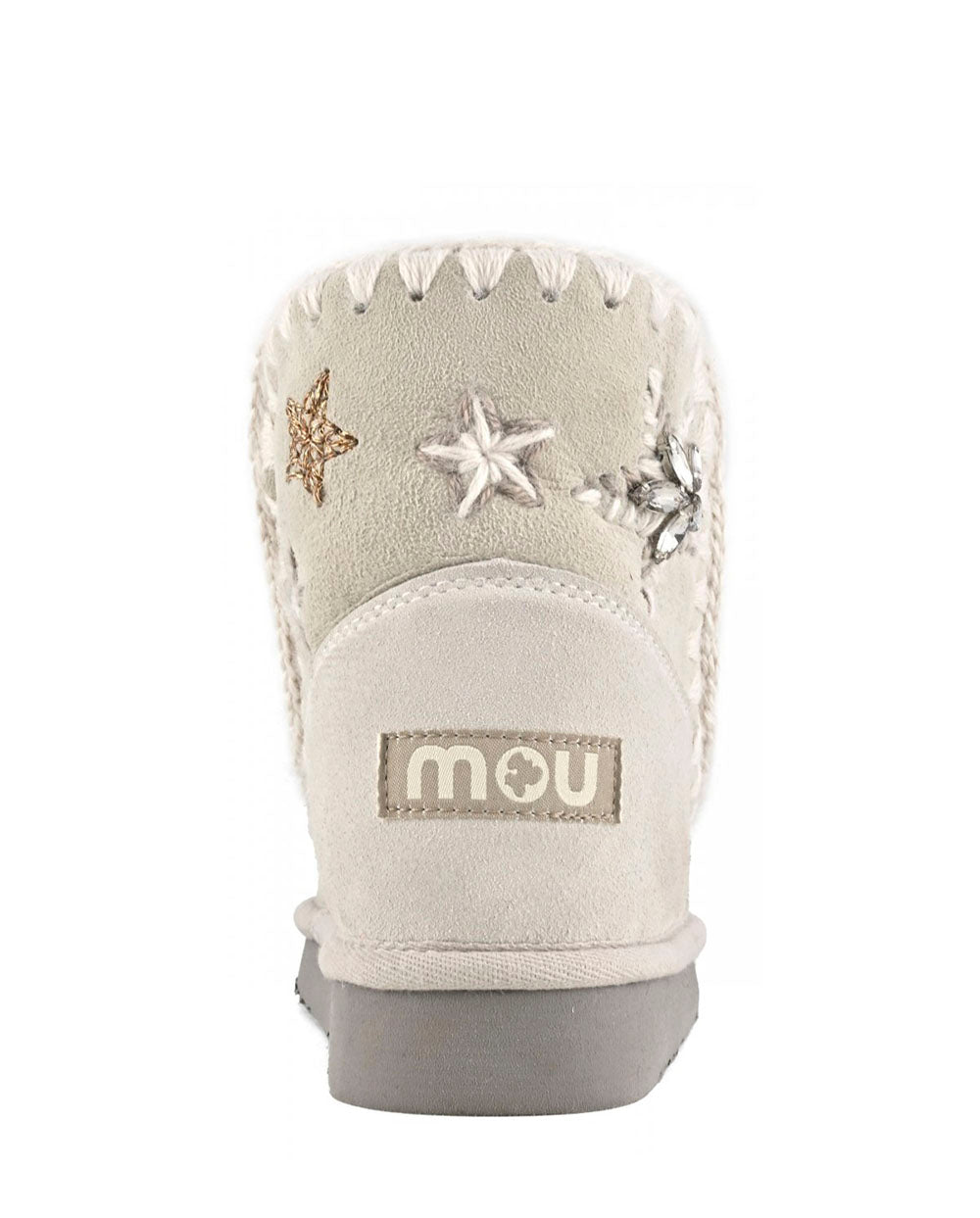 MOU Eskimo 18 gris estrellas lana y pedrería silver birch