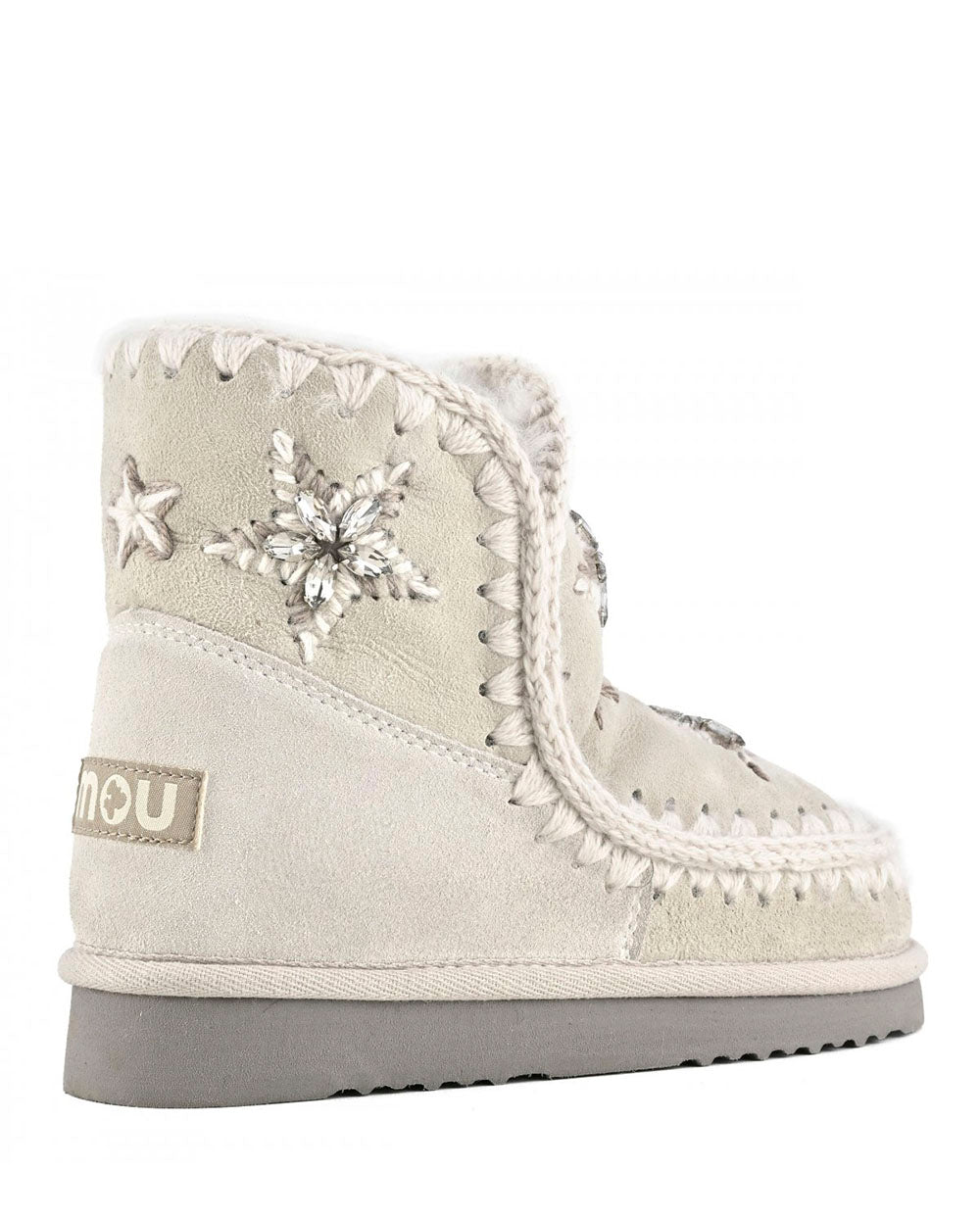 MOU Eskimo 18 gris estrellas lana y pedrería silver birch