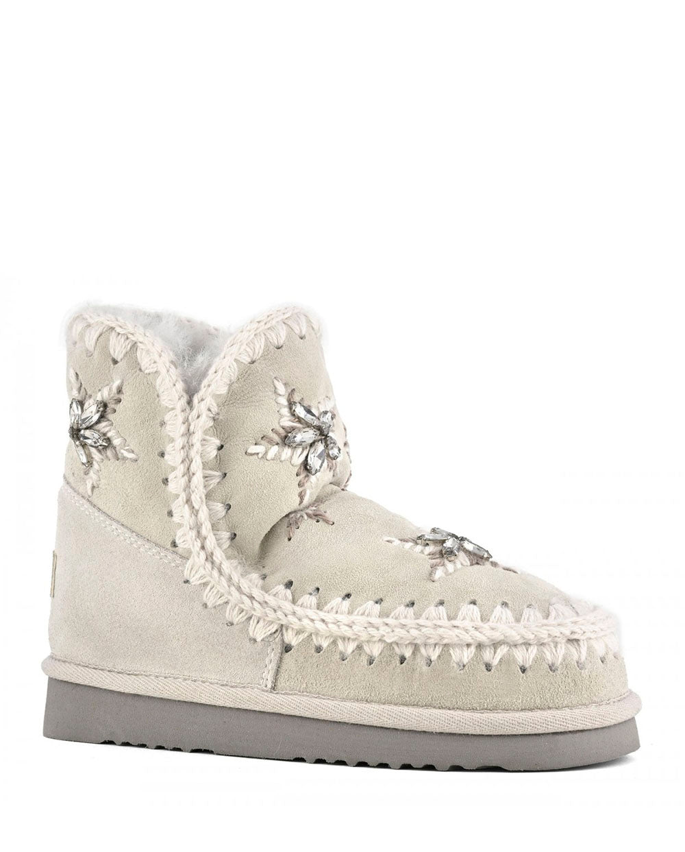 MOU Eskimo 18 gris estrellas lana y pedrería silver birch
