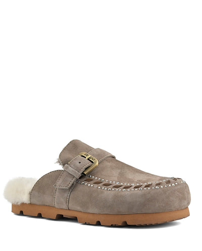 Mou Winter bio leather stitching gris