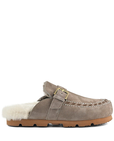 Mou Winter bio leather stitching gris