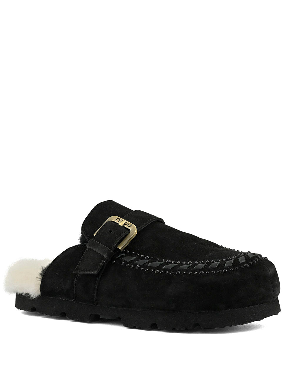Mou Winter bio leather stitching negro