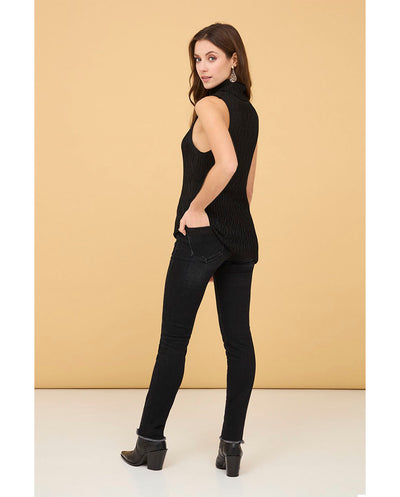 Top punto cuello alto Samoa Negro Nüd