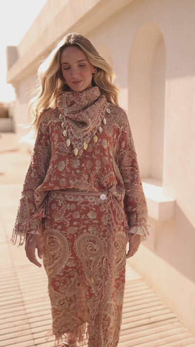 Falda pantalón Mahir arcilla by Cris Mata Poc a Poc