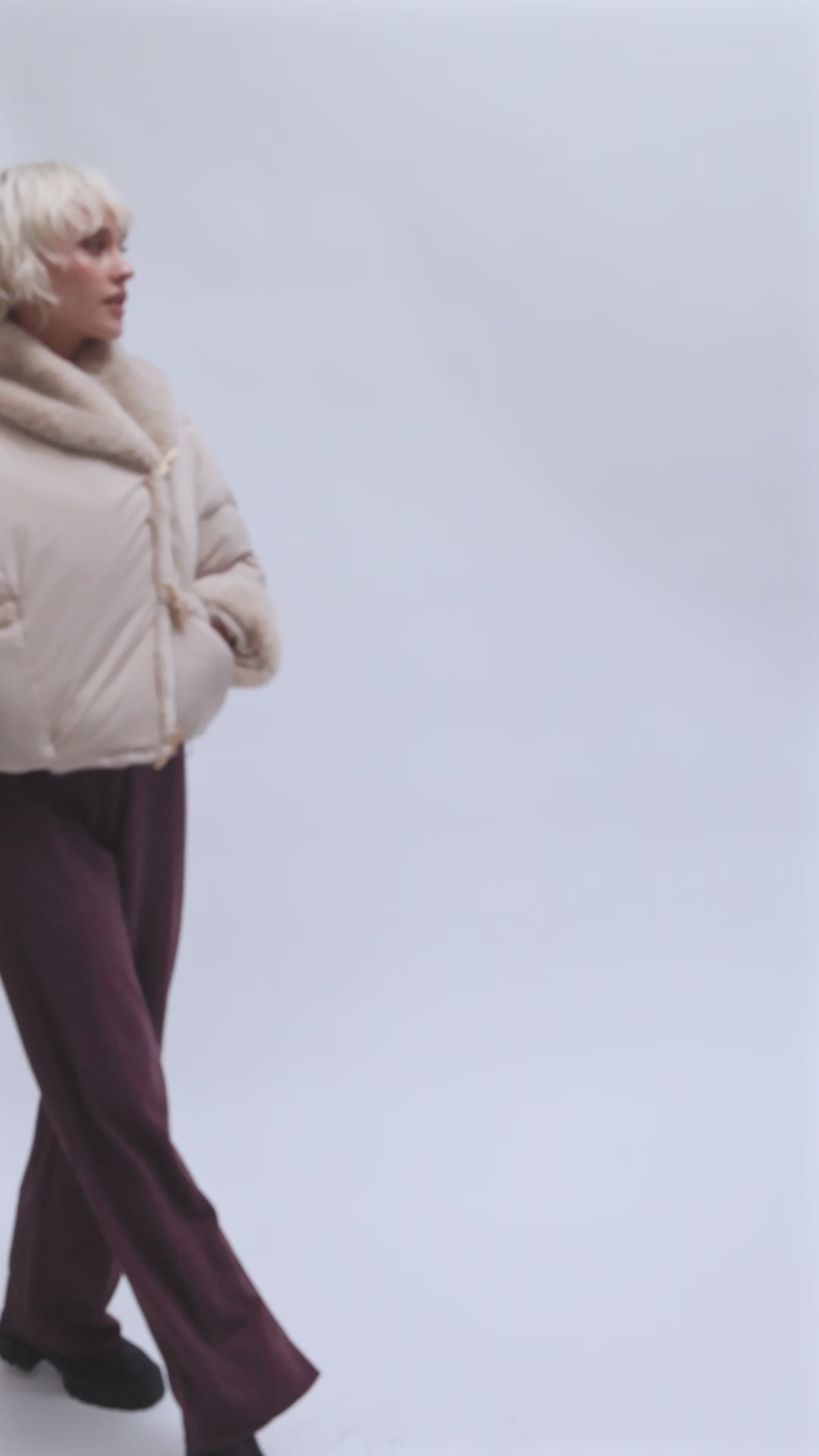 Chaqueta acolchada crema Vegan Code