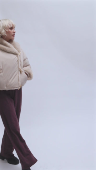 Chaqueta acolchada crema Vegan Code