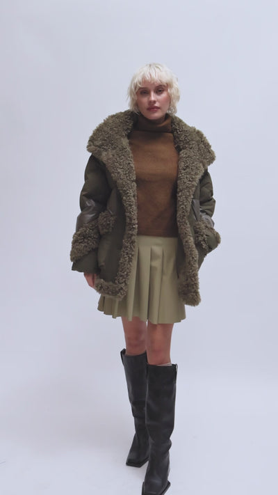 Chaquetón acolchado caqui Vegan Code