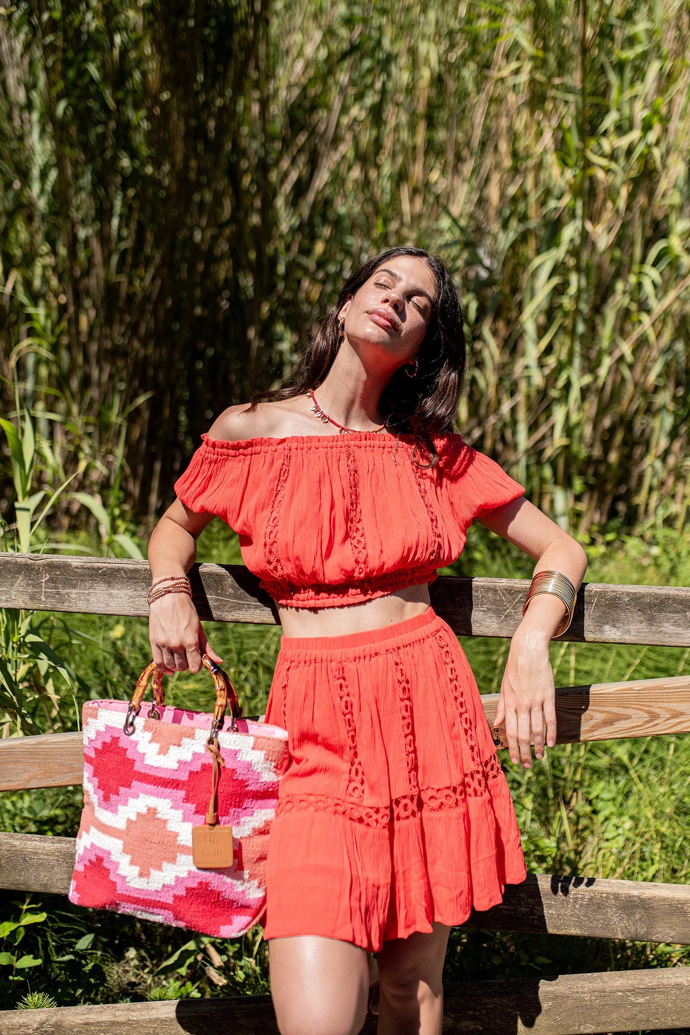 Bolso Shopper Yucatan multicolor rosa Piti Cuiti