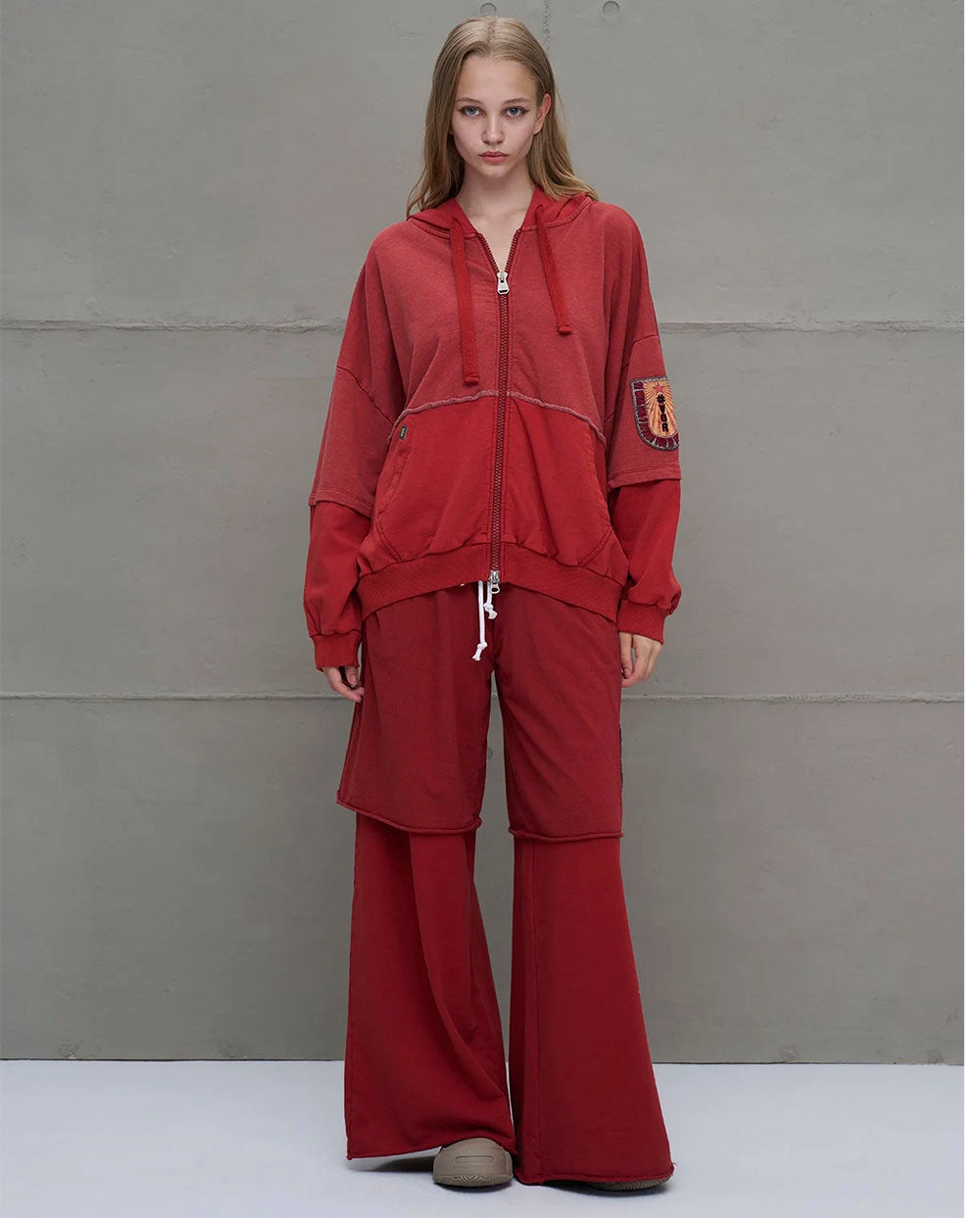 Pantalón felpa oversized rojo 18040 #VDR Viadellerose