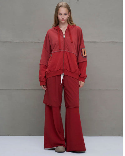 Pantalón felpa oversized rojo 18040 #VDR Viadellerose