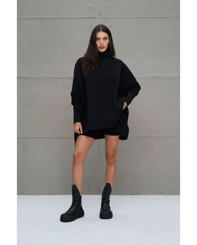 Sudadera oversize negra 18045 #VDR Viadellerose