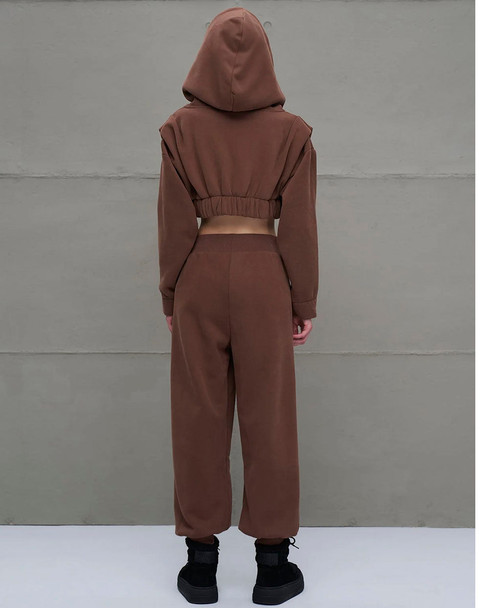 Pantalón felpa bolsillos marrón 18020 #VDR Viadellerose