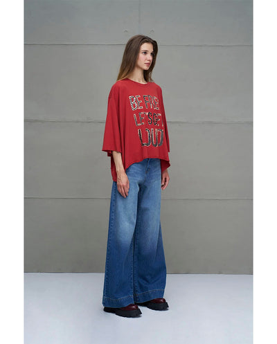 Camiseta Be Free rojo 18035 #VDR Viadellerose