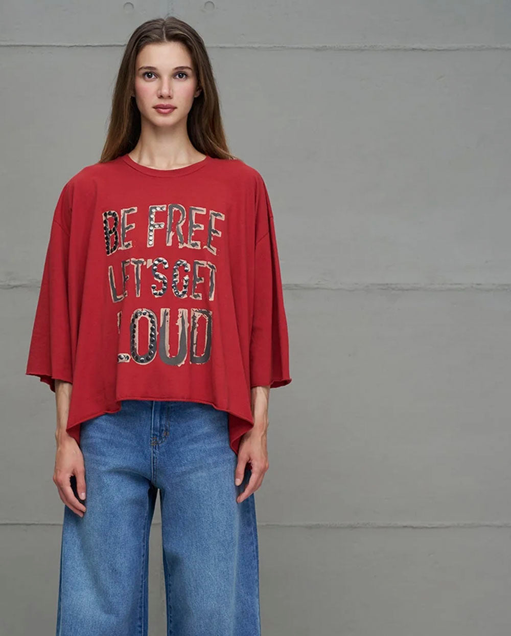 Camiseta Be Free rojo 18035 #VDR Viadellerose