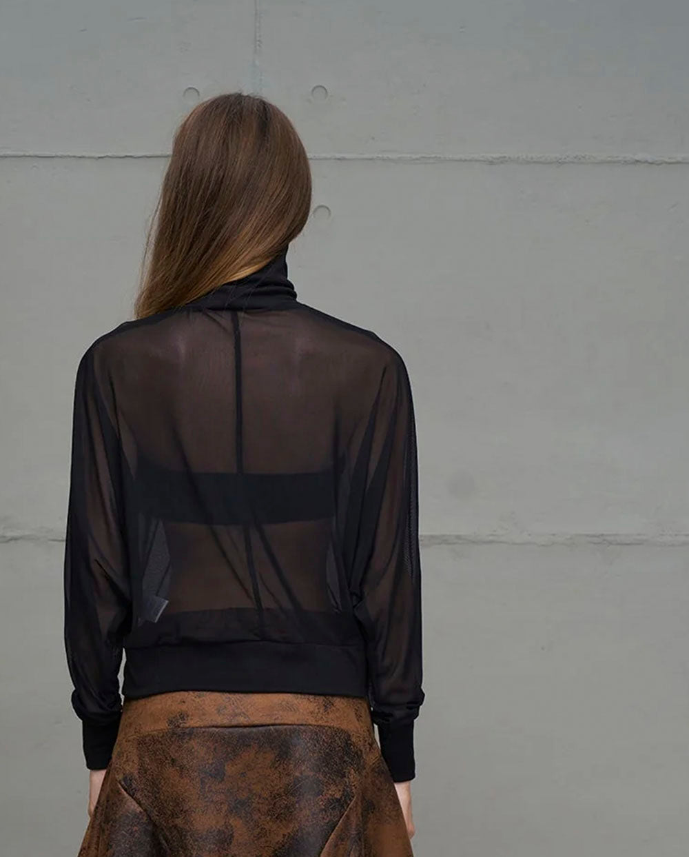 Top negro semitransparente 18032 #VDR Viadellerose