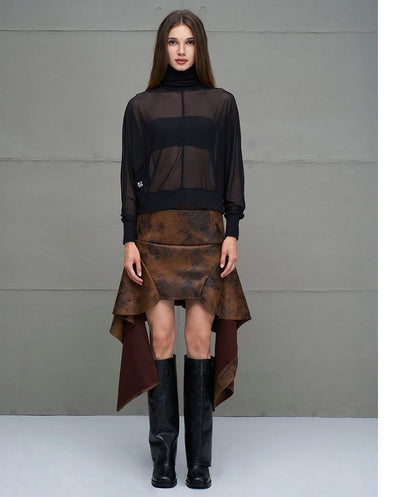 Top negro semitransparente 18032 #VDR Viadellerose