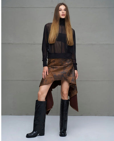 Top negro semitransparente 18032 #VDR Viadellerose