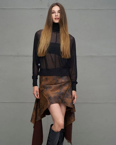 Top negro semitransparente 18032 #VDR Viadellerose