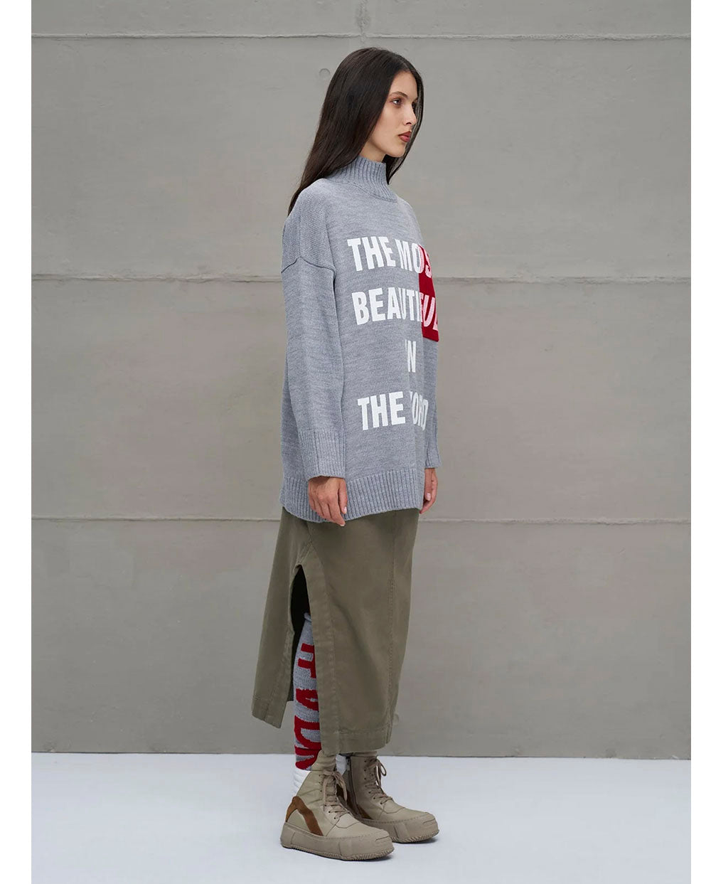 Jersey gris cuello alto 18075 #VDR Viadellerose