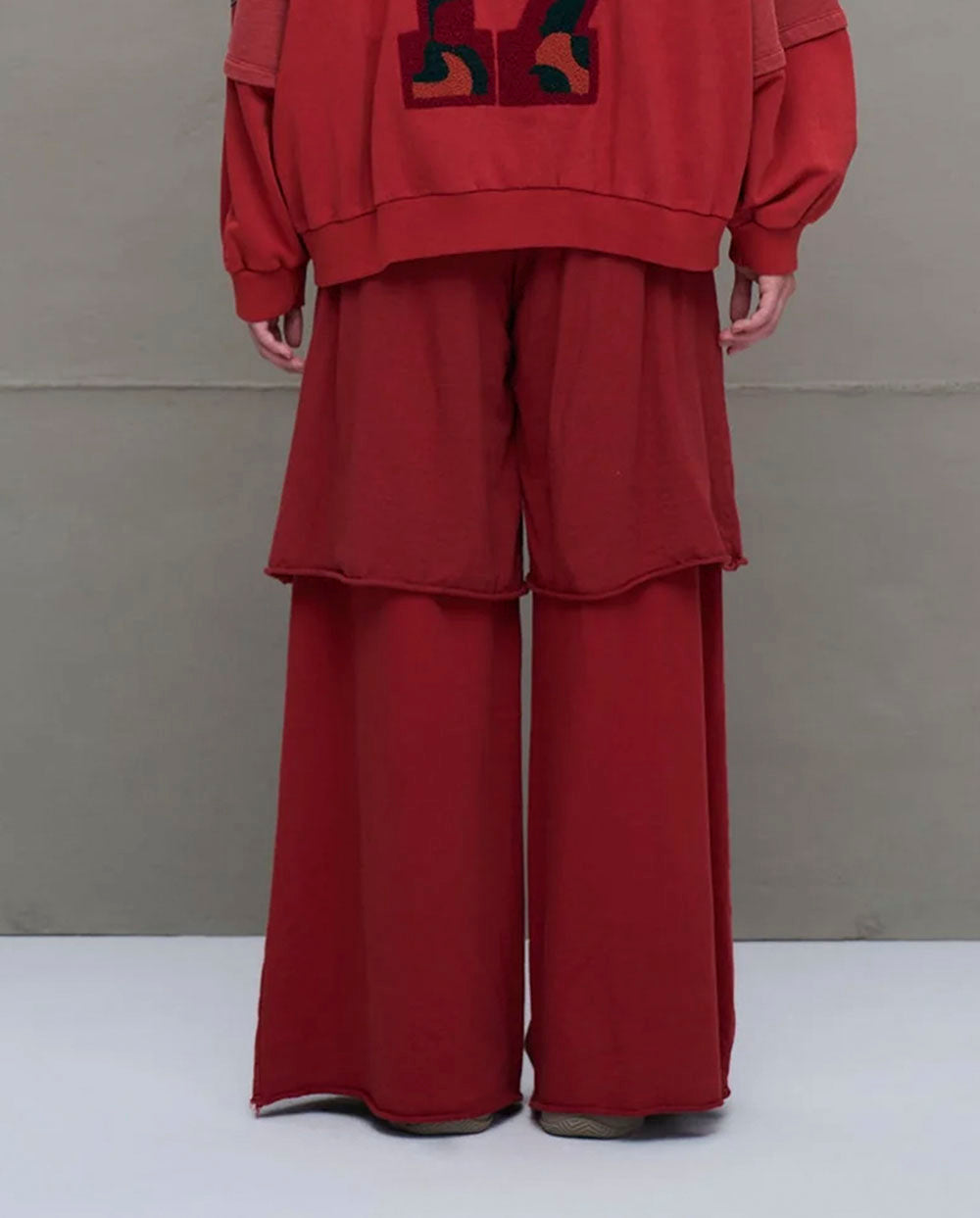 Pantalón felpa oversized rojo 18040 #VDR Viadellerose