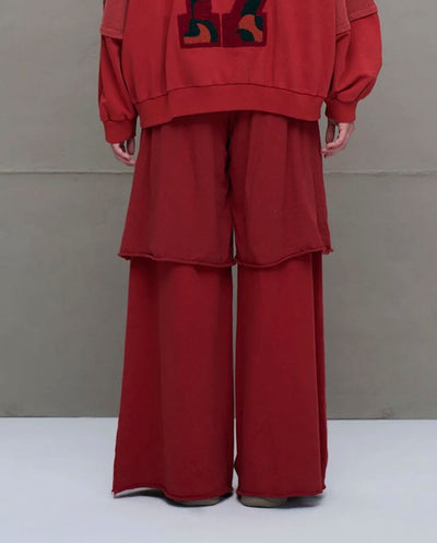 Pantalón felpa oversized rojo 18040 #VDR Viadellerose