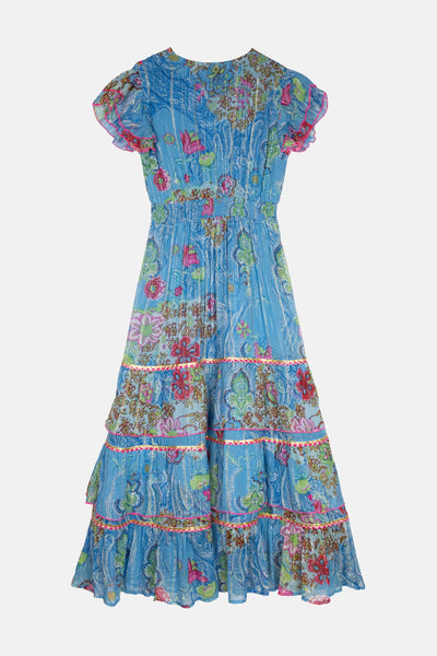 Vestido largo Capri azul Piti Cuiti