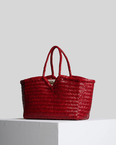 Bolso piel trenzada rojo