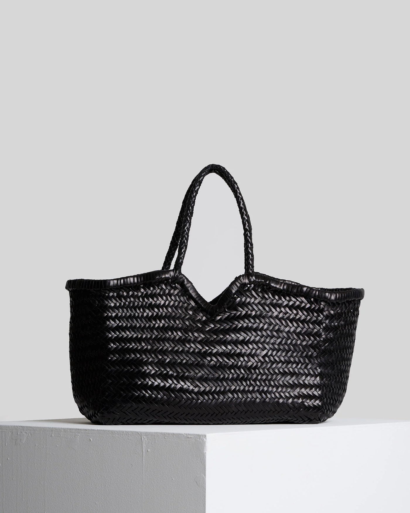 Bolso piel trenzada negro