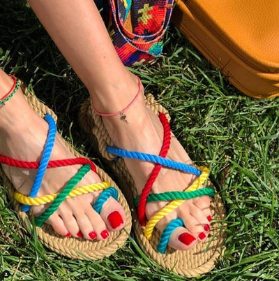 Sandalia Ibiza beige multicolor Bohonomad