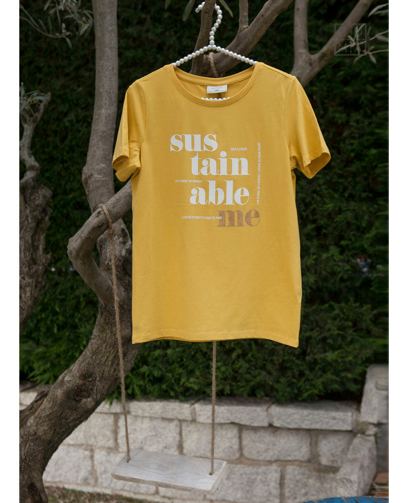 camiseta-sustainableme-amarillo-algodón-orgánico