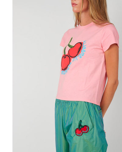 Camiseta manga corta cerezas rosa -Mangata-
