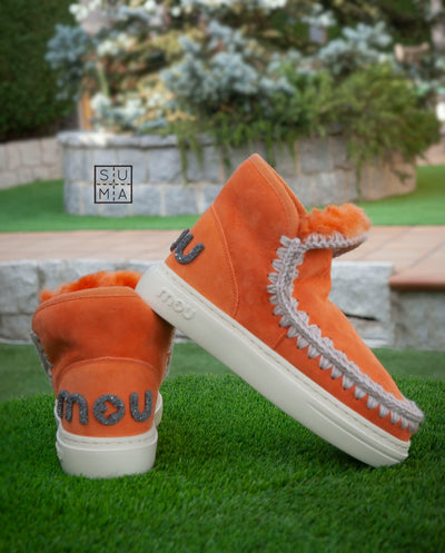 MOU Eskimo Sneaker Bold glitter logo color naranja