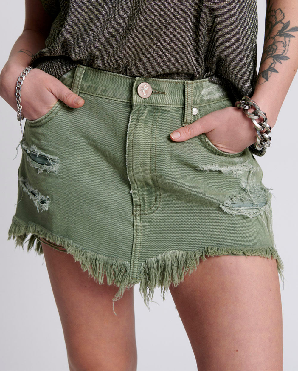 Mini falda Junkyard Khaki Oneteaspoon