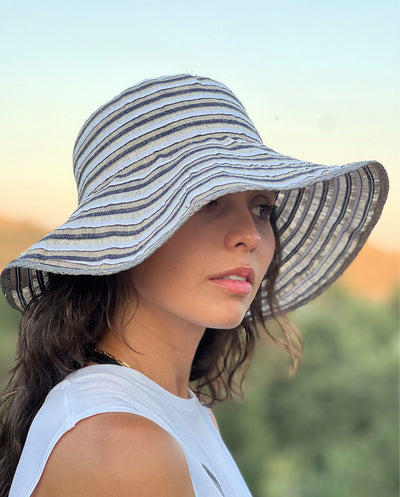 Sombrero lino raya mar